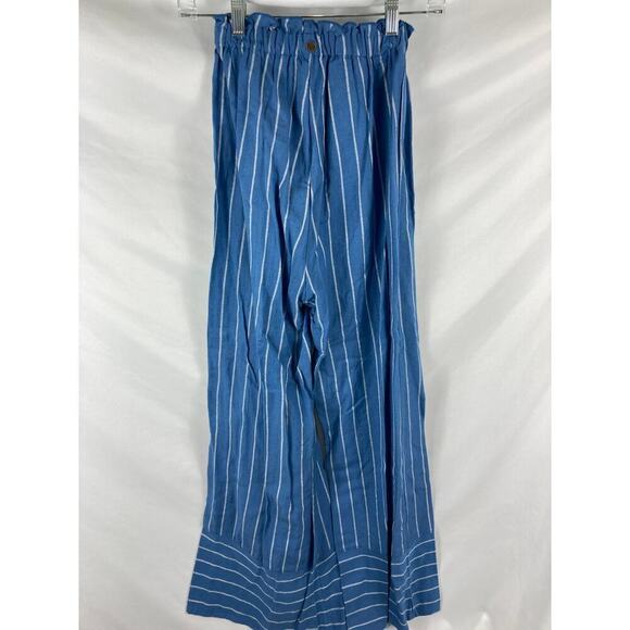 Billabong Flip Out High Waist Wide Leg Striped Beach Pant Blue Size Small - Picture 7 of 8